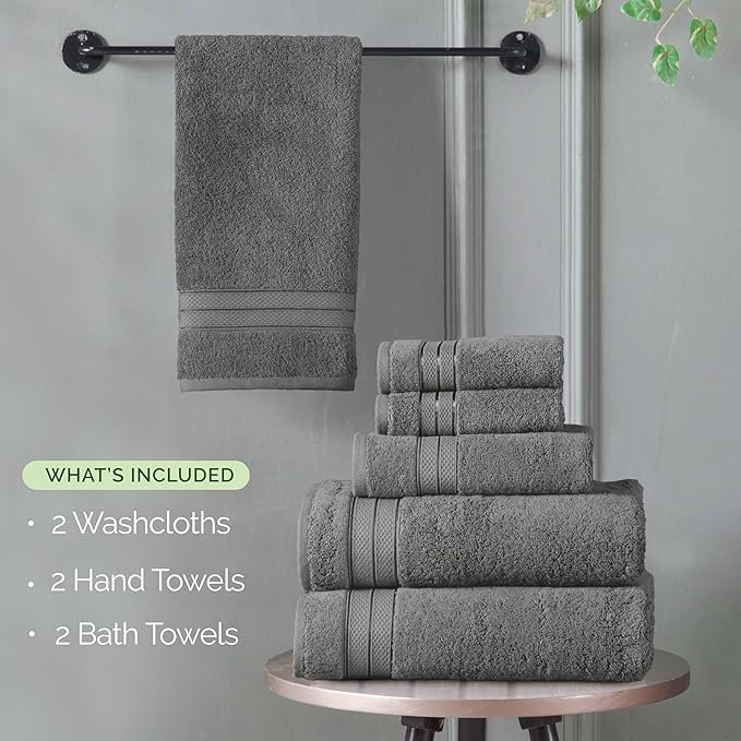 Elegant Comfort Luxury 6-Piece Towel Set, Premium Soft 100% Turkish Cotton - Image 4