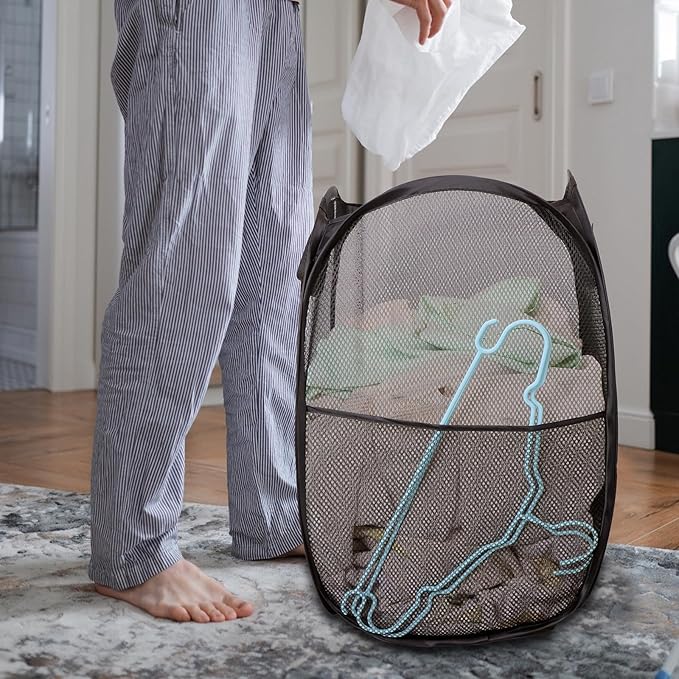 Foldable Mesh Popup Laundry Hamper, Laundry Basket Easy to Open and Fold - Image 5