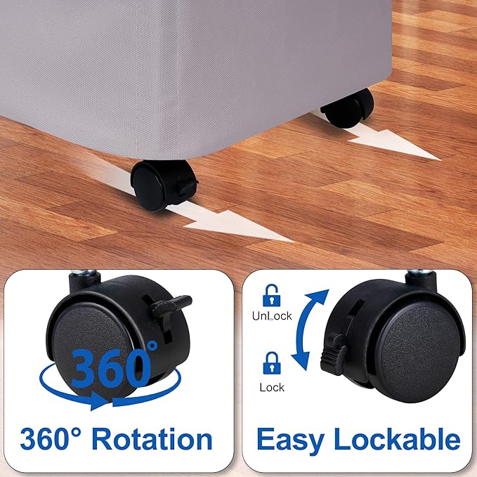 Slim Laundry Hamper with Lid and Wheels, Small Rolling Laundry Basket with - Image 4