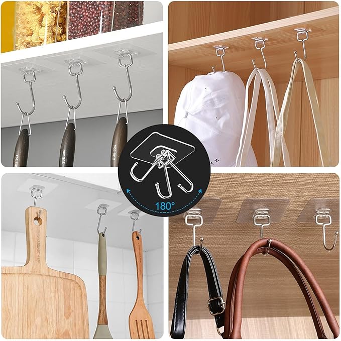 Large Adhesive Hooks, Transparent Waterproof Oil-Proof and Rustproof, Towel and - Image 7