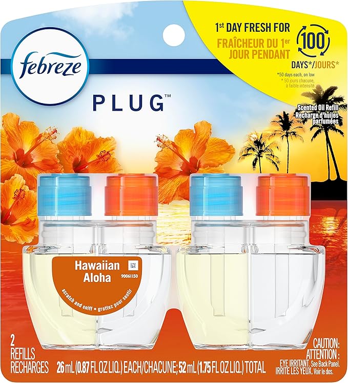 Febreze Odor-Fighting Fade Defy PLUG Air Freshener Refill, Hawaiian Aloha - Image 11
