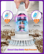 NBONEBS Electric Spin Scrubber, Cordless Shower Scrubber Rotary Floor Brushes & - Image 2