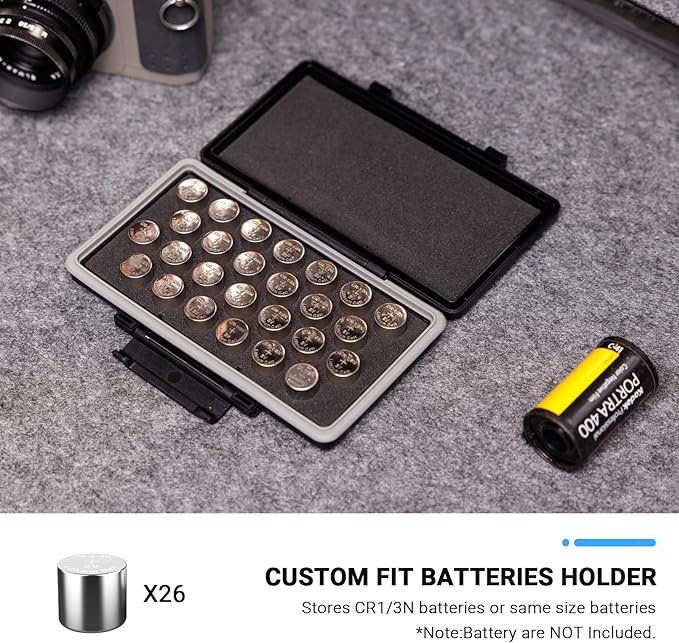 JJC CR1/3N Battery Case Holder Storage, Water-Resistant Anti-Lost, Button Coin - Image 5