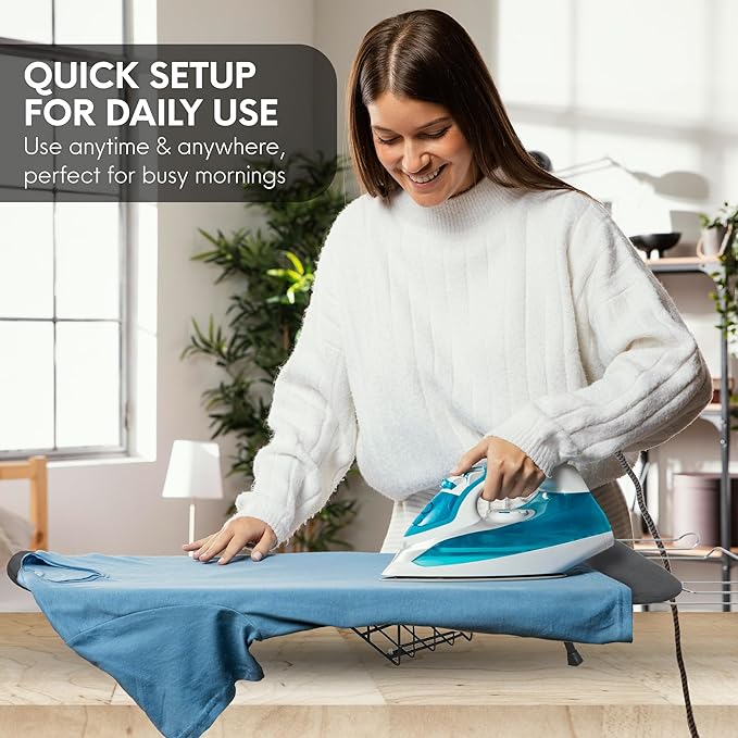 Ironing Board with Cover and Pad – Small Folding Board, Compact Tabletop - Image 4