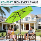 AreShark 7.5FT Patio Umbrella Table Market Umbrella with 6 Sturdy Ribs, Button Tilt/Crank Heavy-Duty Round Outdoor Umbrellas for Garden, Deck, Backyard,and Pool, Apple Green - Image 7