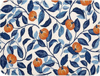 Autumn Pumpkin Dish Drying Mat for Kitchen Counter 18x24 Inch Blue and Orange by Kawani