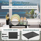 Iron Dish Drying Rack with Drainboard Dish Drainers - Image 3