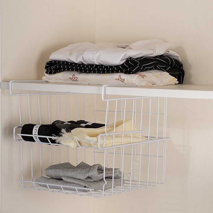 Lonians 2-Pack Under Shelf Hanging Storage Baskets - Image 4