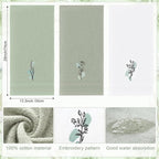 Abstract Botanical Hand Towels Boho Sage Green Botanical Bathroom Decor 14x29 - Image 2