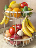 2 Tier Fruit Basket for Kitchen Counter by Sevenblue