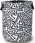 Black White Abstract Arrow Laundry Basket Foldable by SELIONLIKN