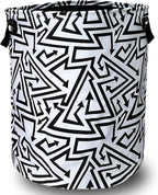 Black White Abstract Arrow Laundry Basket Foldable by SELIONLIKN