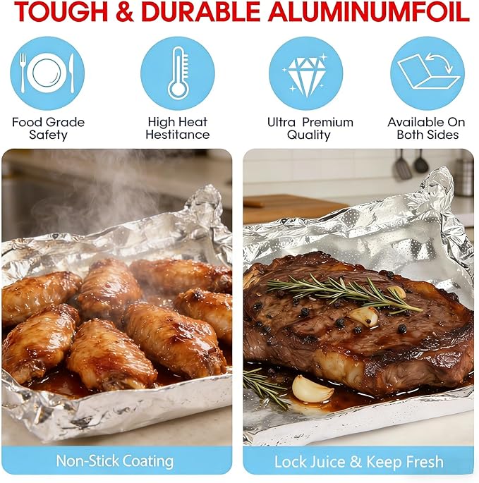 Aluminum Foil Sheets, Hot Dog, Food Storage, Kitchen Service - Image 5