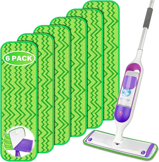 6 Pack Reusable Mop Pads Compatible by ENSPOWAY