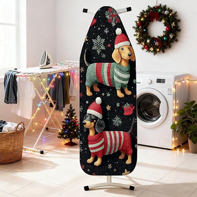 Nuxovilar Ironing Board Covers Winter Dogs in Sweaters Pattern Polyester 15x54 - Image 2