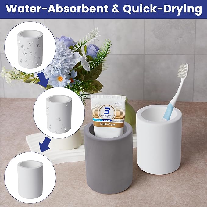 Drying Stone Toothbrush Holder, Diatomite Toothbrush Holders - Image 6