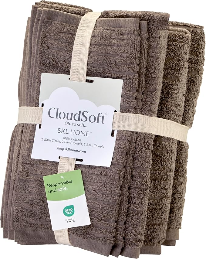 SKL Home CloudSoft 100% Cotton Luxury 6-Piece Towel Set, 600 GSM, Ultra Plush & - Image 7