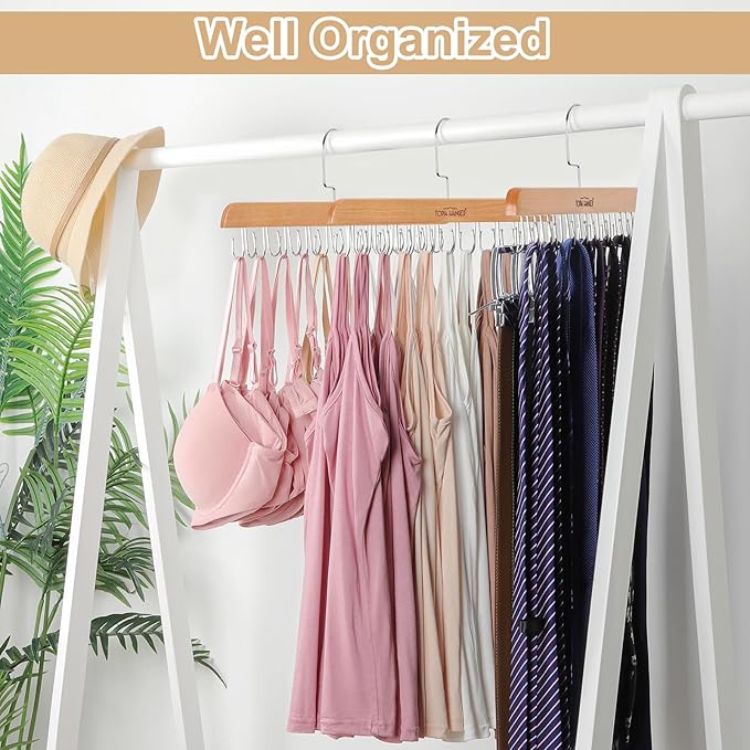 TOPIA HANGER Bra Hanger for Closet, 2 Pack Tank Top Hangers 40 Hooks Capacity - Image 6