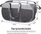 pop-up laundry basket，with Durable Handles collapsible Mesh laundry Hamper - Image 2