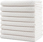 POLYTE Ultra Premium Microfiber Kitchen Dish Hand Towel Waffle Weave, 8 Pack by Polyte