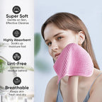 Microfiber Waffle Face Towels, 2 Pieces, Fast Drying, Lint Free 430 GSM - Image 4
