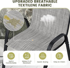 UDPATIO Patio Chairs Set of 2, Stackable Outdoor Dining Chairs with High Back, Breathable Textilene Fabric Outdoor Chair All Weather, 350LBS Capacity for Garden, Backyard (Light Grey) - Image 4
