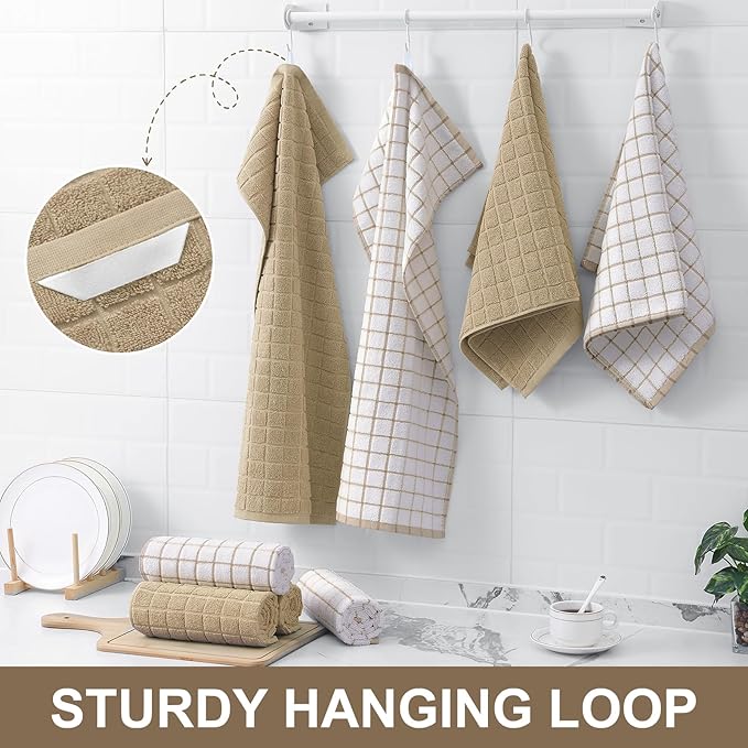 Homaxy Premium Cotton Kitchen Towels 16"x 28", Large Natural Ring Spun 390 GSM - Image 6