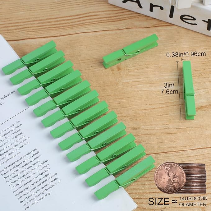 Phinus 72 Pcs Wooden Clothes Pins, 2.9 Inch Clothes Pins - Image 3