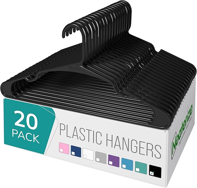 NEATERIZE Clothes Hangers Plastic 20 Pack by Neaterize