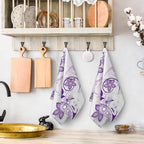 Purple Floral Kitchen Towels - Image 3