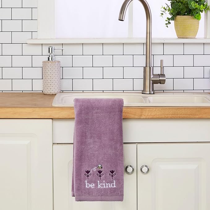 SKL Home Bee Kind 100% Cotton Embroidered 2pc Hand Towel Set, Decorative - Image 4