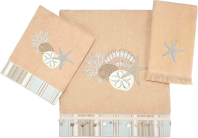 Avanti Linens - 3pc Towel Set, Soft & Absorbent Cotton, Coastal Home Decor by AvantiHomeSince1969