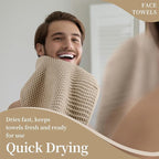 Microfiber Waffle Face Towels, 4 Pieces, Fast Drying, Lint Free 430 GSM - Image 5