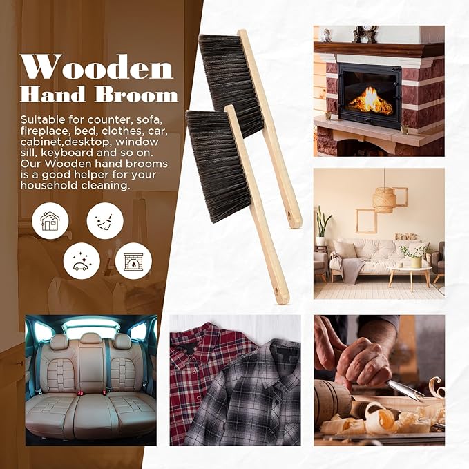 Tioncy 24 Pieces Wooden Dust Brush Bulk Hand Broom Bench Soft Bristle Cleaning - Image 6