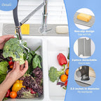 Stone Faucet Mat for Kitchen Sink- 15.6''x 3.9''Diatomite Fast-Drying Faucet Mat - Image 5
