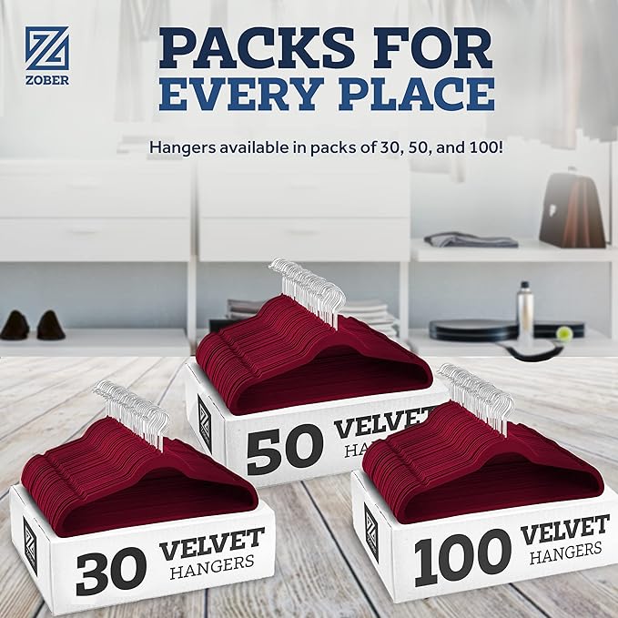 Zober Premium Quality Space Saving Luxurious Velvet Hangers Strong and Durable - Image 7