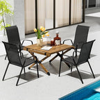 TLSUNNY Patio Chairs, Stackable Textilene Outdoor Dining Furniture for All Weather, with 17.7″ Wide Seat & Metal Frame, for Garden, Backyard, Deck, Restaurant, Poolside (4, Black, 26.4″) - Image 2