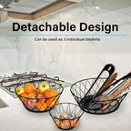 Heavy Duty - 3 Tier Hanging Kitchen Black Fruit Basket - Image 4
