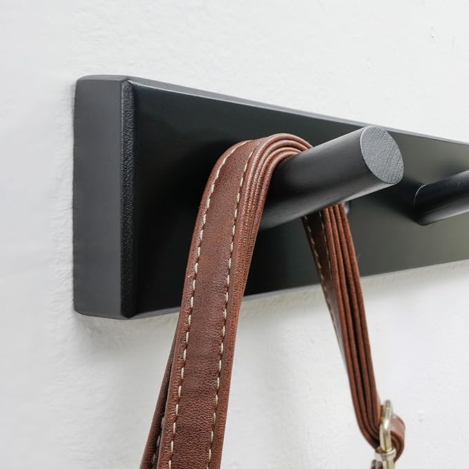 WEBI Coat Rack Wall Mounted, 10 Hooks, Bamboo Peg Rail Hat Rack - Image 3