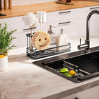 Sink Caddy Organizer with Water Absorbing Stone Tray, Instant Dry Sponge Holder - Image 6