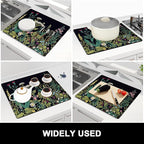 Rnivvi Dish Drying Mat for Kitchen Counter, 16 x 18" Cute Flower Theme - Image 7