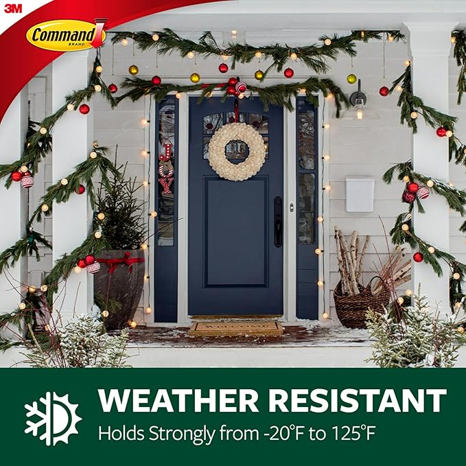 Command Outdoor Rope Light Clips, 12 Hooks and 16 Command Strips, Damage Free - Image 5