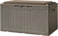 Greesum 100 Gallon Resin Deck Box Large Outdoor Storage with Cushions for Patio Furniture, Garden Tools, Pool Supplies, Weatherproof and UV Resistant, Lockable, Light Coffee by BuynowfromGreesum