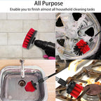 Drill Brush Attachment Set, 7 Pack 1/4in Power Scrubber Brush + Extend Long Rod - Image 7