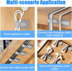 80PCS Hook and Loop Cable Ties, Hook and Loop Cable Straps, Under Desk Cable - Image 7