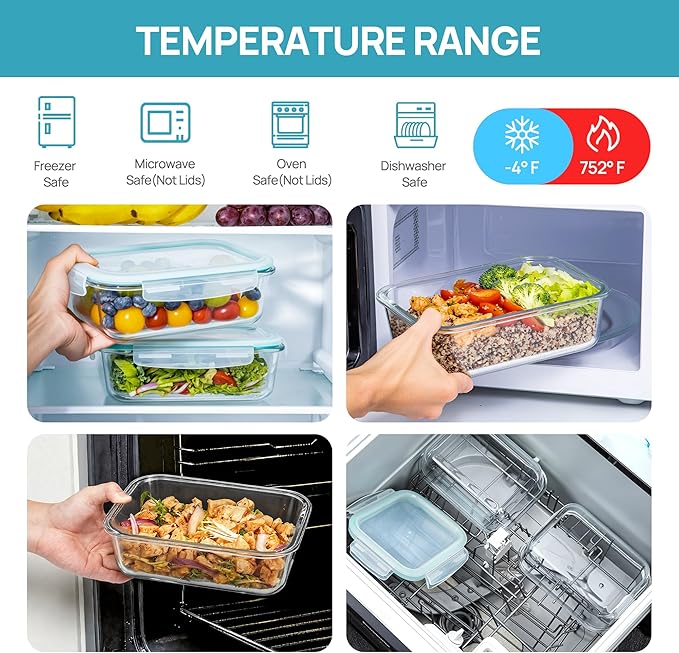 Vtopmart 2Pack 1500ml/50.7oz Large Glass Storage Containers - Image 7