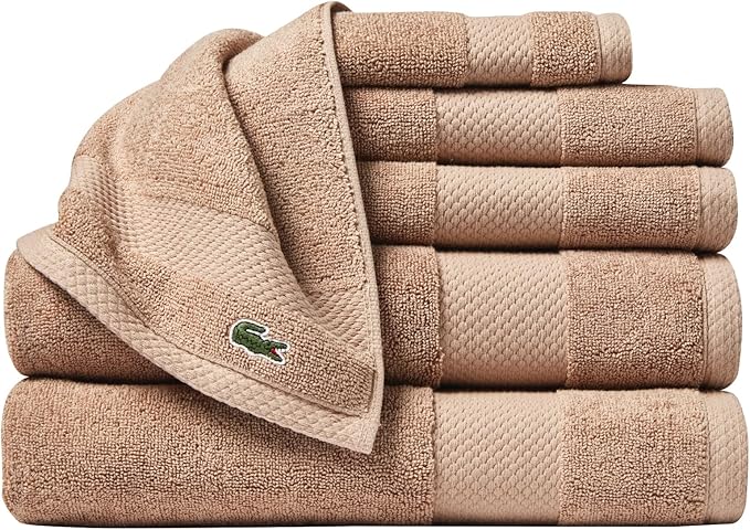 Lacoste Heritage Supima Cotton 6-Piece Towel Set, 2 Bath Towels, 2 Hand Towels by LACOSTE