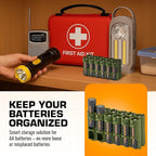 AA Battery Storage Caddy by Storacell, Military Green, Holds 12 Batteries - Image 2