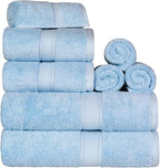 SUPERIOR Egyptian Cotton Pile 8 Piece Towel Set, Includes 2 Bath, 2 Hand by SUPERIOR