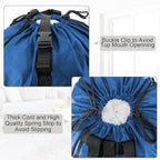 BeeGreen Laundry-Bag-Backpack-Heavy-Duty, Royal Blue Nylon Drawstring Portable - Image 4